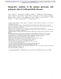 Integrative Analysis of the Plasma Proteome and Polygenic Risk of Cardiometabolic Diseases