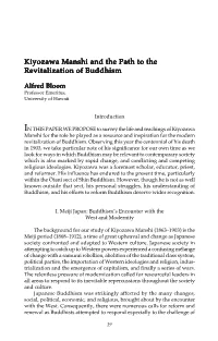 Kiyozawa Manshi and the Path to the Revitalization of Buddhism