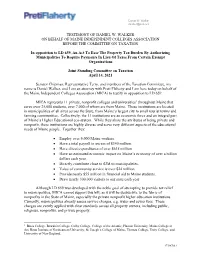 Testimony of Daniel W. Walker on Behalf of Maine Independent Colleges Association Before the Committee on Taxation