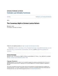 The Consensus Myth in Criminal Justice Reform
