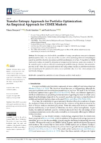 Transfer Entropy Approach for Portfolio Optimization: an Empirical Approach for CESEE Markets