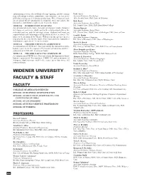 Widener University Faculty & Staff