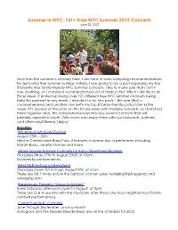 101+ Free NYC Summer 2012 Concerts June 25, 2012