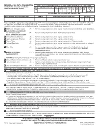 Demographic Data Transmittal Note to Accounting Office: Do Not Copy Or Duplicate This Form