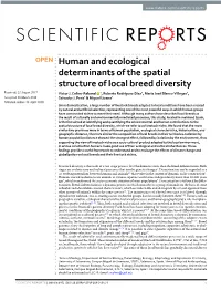 Human and Ecological Determinants of the Spatial Structure of Local Breed Diversity Received: 22 August 2017 Victor J