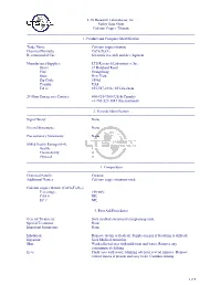 Material Safety Data Sheet
