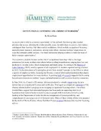 Occupational Licensing and American Workers