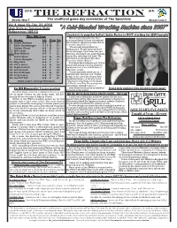 THE REFRACTION (8-4) Streak: Won 7 the Unofficial Game Day Newsletter of the Spectrum Streak: Lost 1 Vol