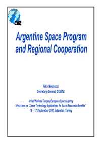 Argentine Space Program and Regional Cooperation