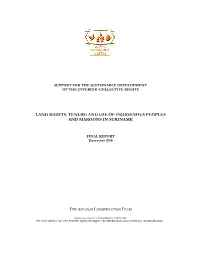 Land Rights, Tenure and Use of Indigenous Peoples and Maroons in Suriname