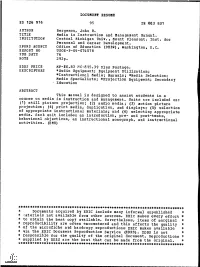 Media in Instruction and Management Manual. INSTITUTION Central Michigan Univ., Mount Pleasant