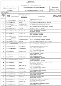 ANNEXURE 5.8 (CHAPTER V, PARA 25) FORM 9 List of Applica Ons For