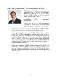 Bios High-Level Advisory Group on Climate Action