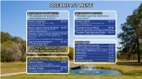Breakfast Menu