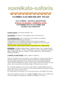 Namibia Safaris Ready to Go