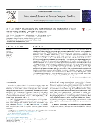 Paper, We Describe Three User Studies Undertaken to Investigate Users ’Typing Abilities