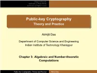Public-Key Cryptography Theory and Practice
