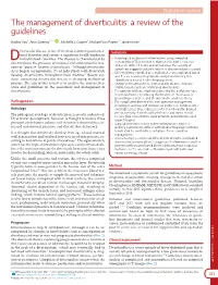 The Management of Diverticulitis: a Review of the Guidelines