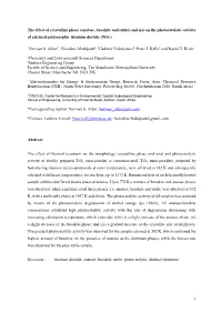 1 the Effect of Crystalline Phase (Anatase, Brookite and Rutile) And