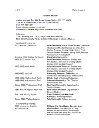 Charles Musser Mailing Address
