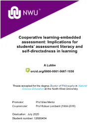 Cooperative Learning-Embedded Assessment: Implications for Students' Assessment Literacy and Self-Directedness in Learning