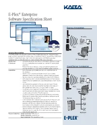 E-Plex® Enterprise Software Specification Sheet