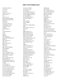 Ims Customer List