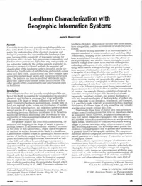 Landform Characterization with Geographic Information Systems