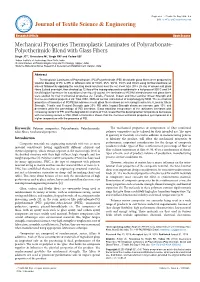 Mechanical Properties Thermoplastic Laminates of Polycarbonate