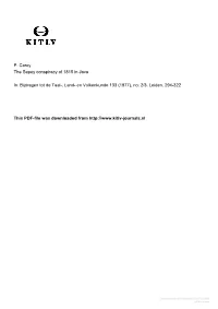 P. Carey the Sepoy Conspiracy of 1815 in Java In