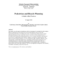 Pedestrian and Bicycle Planning a Guide to Best Practices