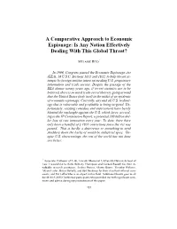 A Comparative Approach to Economic Espionage: Is Any Nation Effectively Dealing with This Global Threat?