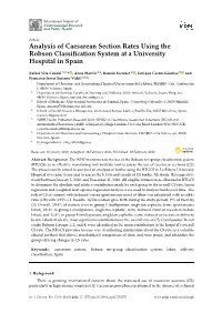 Analysis of Caesarean Section Rates Using the Robson Classification
