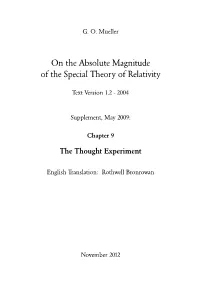 On the Absolute Magnitude of the Special Theory of Relativity