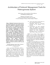 Architecture of Network Management Tools for Heterogeneous System