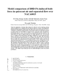 Model Comparison of DBD-PA-Induced Body Force in Quiescent Air and Separated Flow Over NACA0015