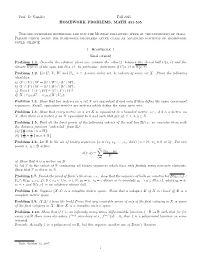 Prof. D. Vassilev Fall 2015 HOMEWORK PROBLEMS, MATH 431-535