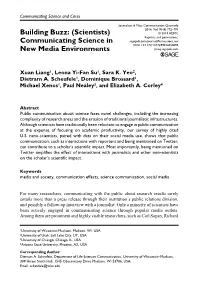 (Scientists) Communicating Science in New Media Environments