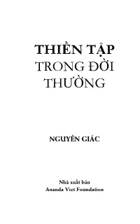 Thiền Tập Trong Đời Thường