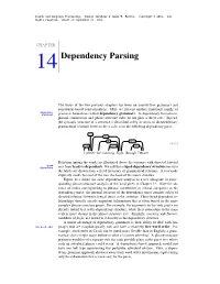 Chapter 14: Dependency Parsing
