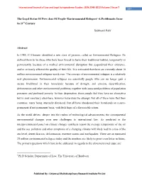 Environmental Refugees’-A Problematic Issue in 21St Century