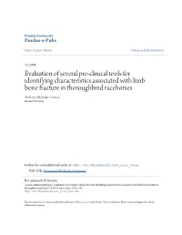 Evaluation of Several Pre-Clinical Tools for Identifying Characteristics