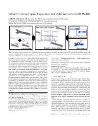 Interactive Design Space Exploration and Optimization for CAD Models