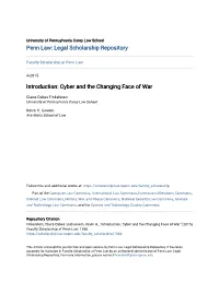 Introduction: Cyber and the Changing Face of War