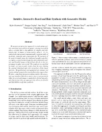 Intuitive, Interactive Beard and Hair Synthesis with Generative Models