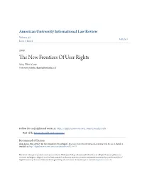 The New Frontiers of User Rights
