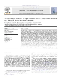 Tidally Averaged Circulation in Puget Sound Sub-Basins: Comparison of Historical Data, Analytical Model, and Numerical Model