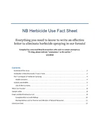 NB Herbicide Use Fact Sheet