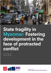 State Fragility in Myanmar: Fostering Development in the Face of Protracted Conflict
