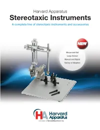 Stereotaxic Instruments a Complete Line of Stereotaxic Instruments and Accessories